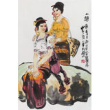 楊小華 四尺三開《小憩》  中美協(xié)會(huì)員 云南美協(xié)理事
