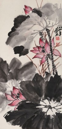 已故山野派繪畫大家鄒友蒸《清荷圖》 1984年作