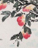 曲逸之 六尺對開《得壽圖》 河南省著名花鳥畫家