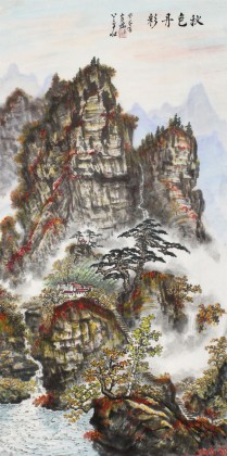 蒲家瑞 三尺《秋色丹彩》 88歲陜西著名老畫家