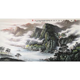張慧仁六尺精品山水畫《云出山澗里》