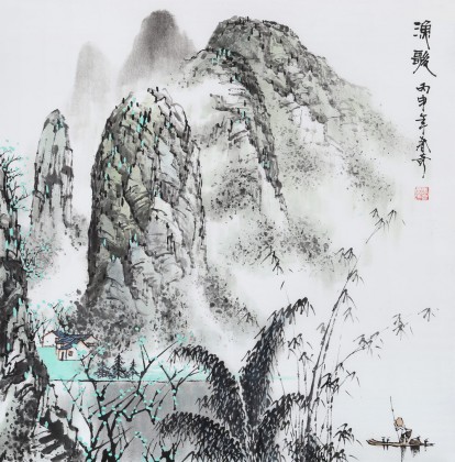 北京美協(xié)張春奇 四尺斗方《漁歌》（詢價(jià)）