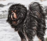 王貴邱 小六尺《天涯云水間》 當(dāng)代著名藏獒畫家