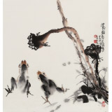 李明成三尺斗方圖《池韻圖》