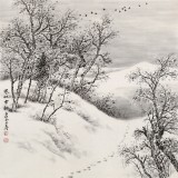 國家畫院劉金河四尺斗方作品《寒林雪韻》（詢價）