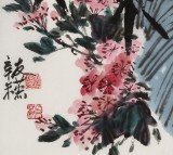 鄒友蒸 《雙雀鳴春》1991年 已故山野派繪畫大家