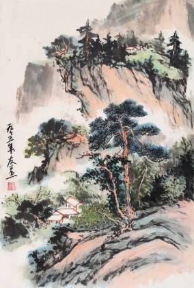 【已售】鄒友蒸 《春山雅居》1995年作 已故山野派繪畫大家