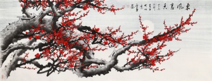 何華賢 小六尺《東風裹香》 潁淮書畫名家
