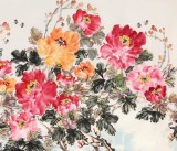 曲逸之 小八尺《花開富貴》 河南省著名花鳥畫家