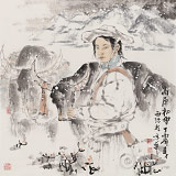 楊西沐 四尺斗方《高原初雪》 中國(guó)美術(shù)家協(xié)會(huì)會(huì)員（詢價(jià)）