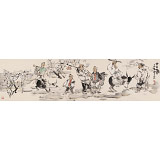 楊西沐 六尺對(duì)開《鄉(xiāng)村紀(jì)事》 中國美術(shù)家協(xié)會(huì)會(huì)員（詢價(jià)）