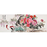 【已售】王寶欽 小六尺《富貴有余》當(dāng)代花鳥牡丹畫名家（詢價）