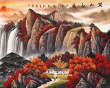 吳東 小八尺《萬山紅遍》 著名易經風水畫家