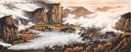 張慧仁 小八尺《秋山神韻圖》 廣西山水畫家協(xié)會(huì)常務(wù)理事