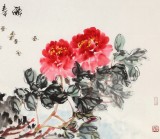 曲逸之 四尺《春醉》 河南省著名花鳥畫家