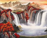 吳東 小八尺《萬山紅遍》 著名易經風水畫家