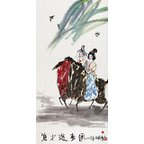 王永剛 四尺《唐女游春圖》 國家一級美術(shù)師（詢價(jià)）