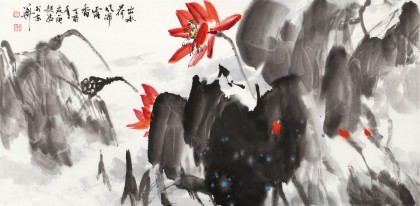 庾超然 四尺《出水荷風帶露香》 黃鶴樓書畫院院長