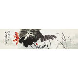 庾超然 六尺對(duì)開《清池溢香》 黃鶴樓書畫院院長(zhǎng)