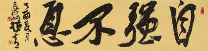 趙青 四尺對開《自強不息》  西安書法院院長（詢價）