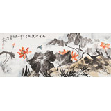【已售】庾超然 小六尺《荷蕩煙波》 黃鶴樓書畫院院長(zhǎng)