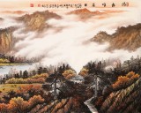 張慧仁 小八尺《清秋晴嵐圖》 廣西山水畫(huà)家協(xié)會(huì)常務(wù)理事