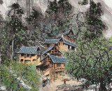 【已售】譚良干 大三尺《備耕》 貴州山水畫名家