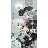 【已售】孫浩群 《月融融 情依依》 八十歲學院派繪畫名家（詢價）