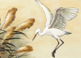 【已售】孫浩群 《蘆塘白鷺醉金秋》 八十歲學院派繪畫名家（詢價）