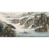 【已售】徐來選 四尺《峽江泛舟》 河南美協會員