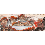 【已售】蔣元發(fā) 小六尺《萬山紅遍 源遠(yuǎn)流長》 廣西著名山水畫家