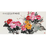 【已售】梁景欣 四尺《富貴滿堂》 青大美院學院派畫家