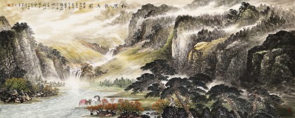 【已售可訂制】李碧峰 小八尺《松澗飲馬圖》 中國書畫家協會理事