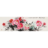 【已售】王寶欽 四尺對開《花開富貴》 當代花鳥牡丹花名家（詢價）