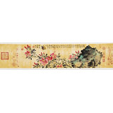 【已售】曲逸之 四尺對開《蝶戀花》 河南省著名花鳥畫家