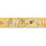 【已售】曲逸之 四尺對開《新竹》 河南省著名花鳥畫家