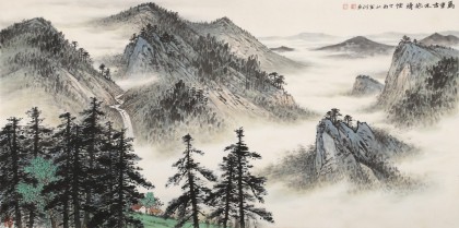 【已售】劉金河 四尺《萬(wàn)重古木抱晴煙》 國(guó)家畫(huà)院山水名家