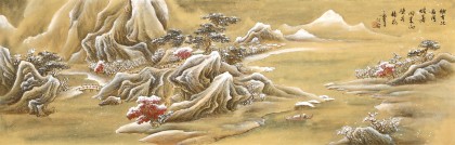 何實 1.5米《閑來向壁看楊花》吉林著名山水畫家