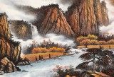 張慧仁 小八尺《金秋鶴舞》 廣西山水畫家協(xié)會(huì)常務(wù)理事