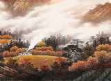 張慧仁 小八尺《金秋鶴舞》 廣西山水畫家協(xié)會(huì)常務(wù)理事