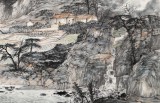 管旺林 小六尺《山居圖》 中美協會員