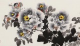 【已售】王寶欽 四尺對開《富貴吉祥》 當(dāng)代花鳥牡丹花名家（詢價）