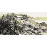 管旺林 四尺《牛頭山居圖》 中美協(xié)會員