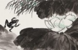 王永剛 四尺對開《荷塘蛙鳴》 國家一級美術(shù)師（詢價）