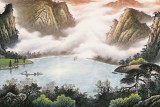 【已售】張慧仁 小八尺《曙光初照》 廣西山水畫家協(xié)會常務(wù)理事