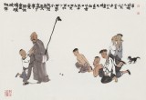 【已售】韓恩勝 四尺三開《兒時樂事》中美協會員 水墨漫畫名家