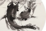 周自豪 扇面《吉祥三寶》 當代著名禪意畫家