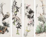 王寶欽 花鳥四條屏當代花鳥牡丹畫名家（詢價）