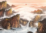張慧仁 六尺《煙雨秋深水流長》 廣西山水畫家協會常務理事