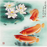 【已售】南海禪寺 妙林居士 四尺斗方《金龍連連送福來》